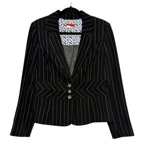 Vintage‎ Y2K Dark Femme Blazer Womens Size 10 Office Siren Corporate Goth Chic